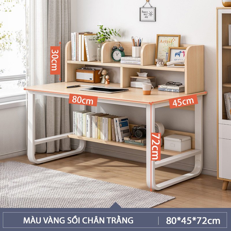 Bàn học sinh chân kim loại kết hợp tủ lưu trữ