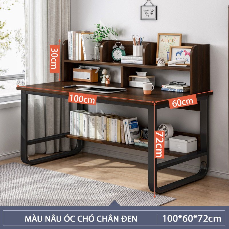 Bàn học sinh chân kim loại kết hợp tủ lưu trữ