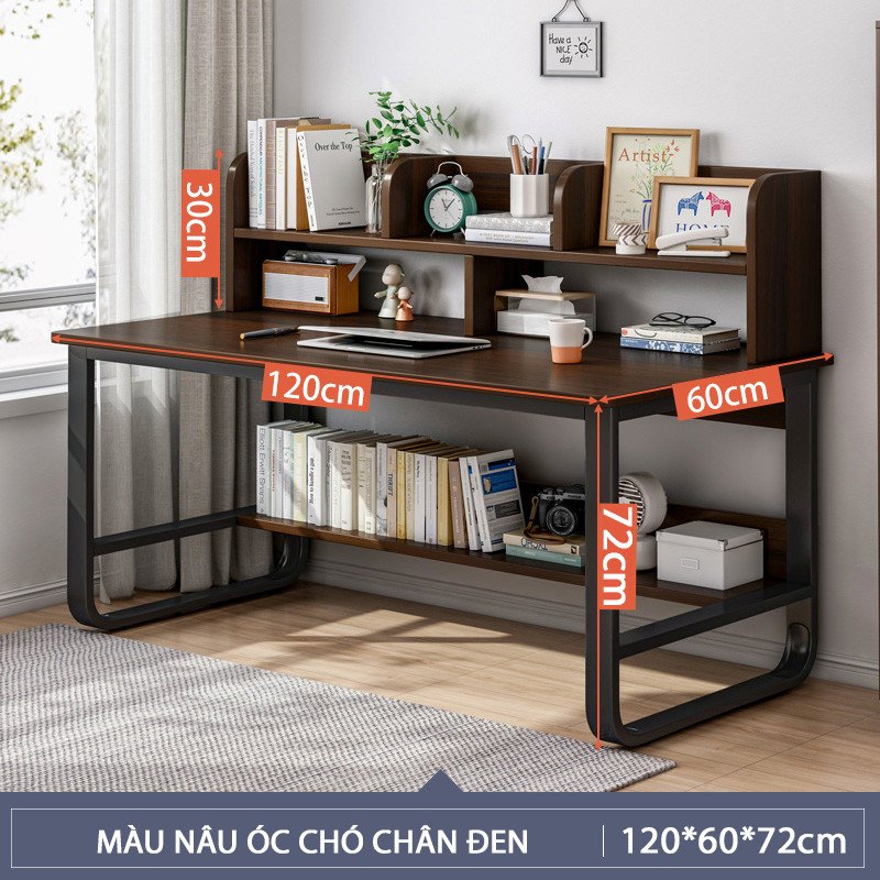 Bàn học sinh chân kim loại kết hợp tủ lưu trữ