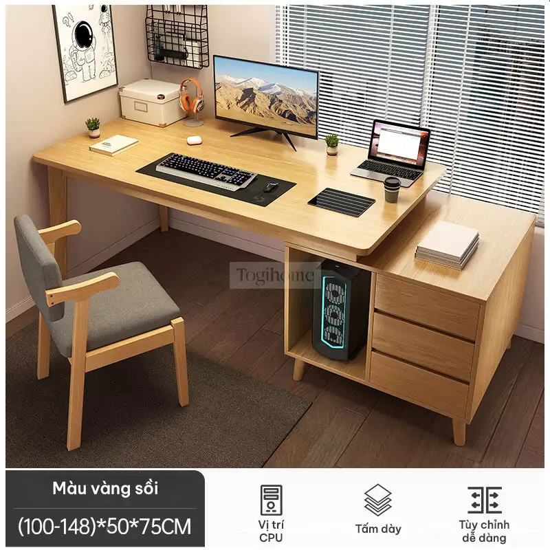 Bàn học cao cấp kết hợp tủ tiện lợi